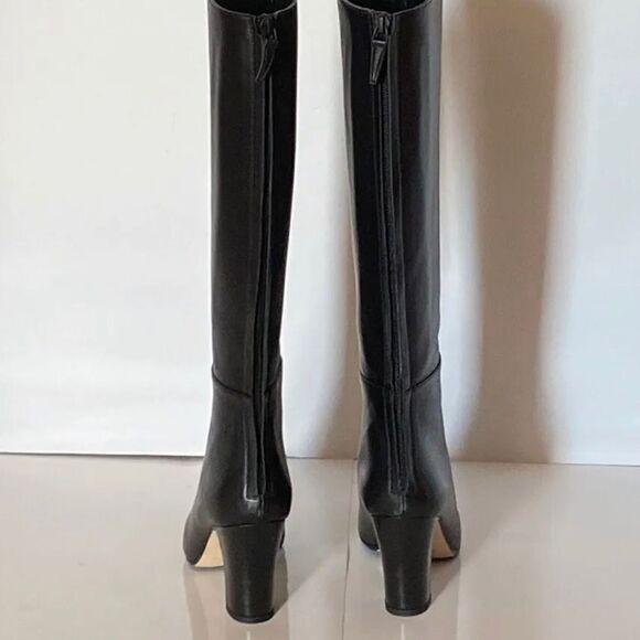 Manolo Blahnik Cantuna Square-toe Leather Boots size 37.5 - Picture 4 of 11